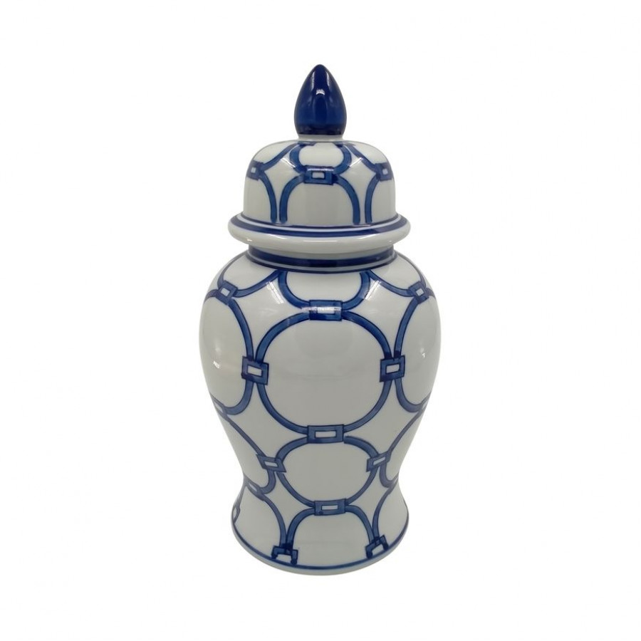 Sagebrook - 18" Ceramic Links Temple Jar