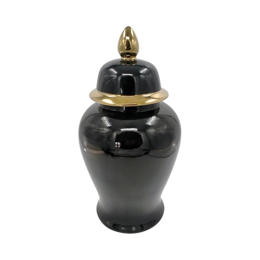 Sagebrook - 24" Ceramic Lion Head Temple Jar