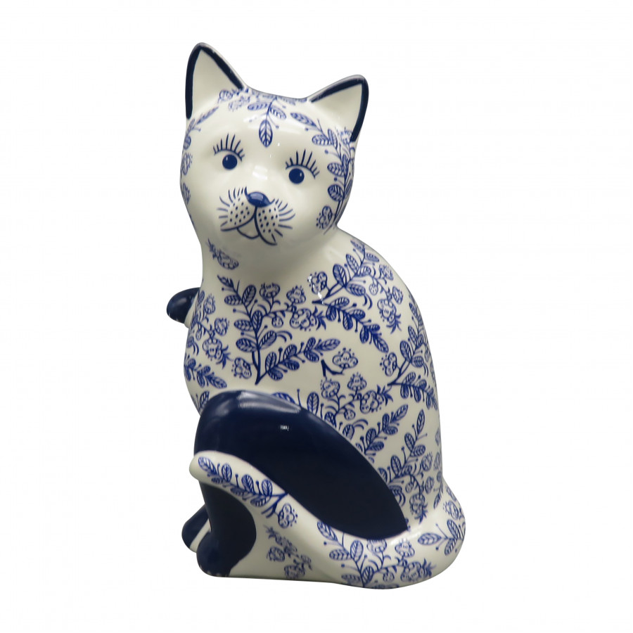 Sagebrook - 8" Ceramic Sitting Chinoiserie Cat