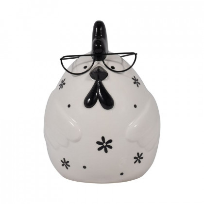 Sagebrook - 7" Ceramic Chubby Rooster With Glasses