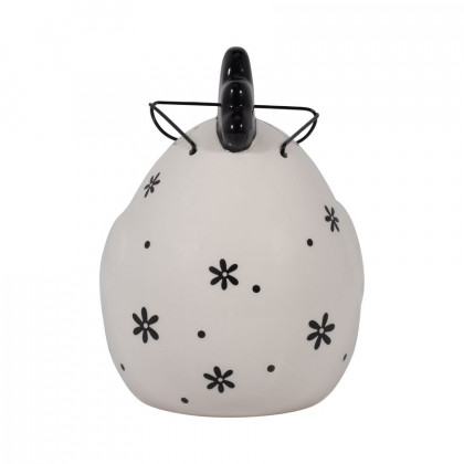 Sagebrook 7" Ceramic Chubby Rooster With Glasses - Black/White