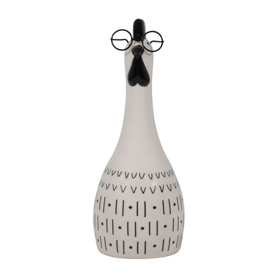 Sagebrook - 7" Ceramic Chubby Rooster With Glasses