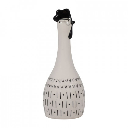 Sagebrook 10" Ceramic Rooster With Glasses - Black/White