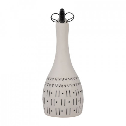 Sagebrook 10" Ceramic Rooster With Glasses - Black/White