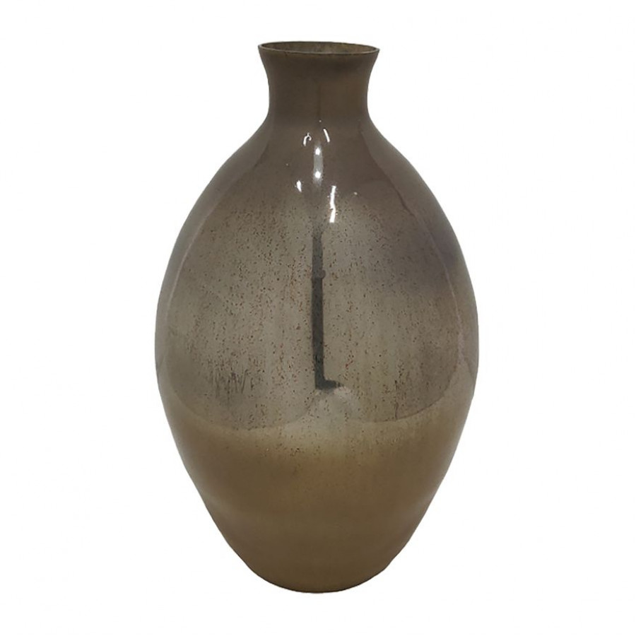 Sagebrook 15" Glass Bulbous Vase - Champagne