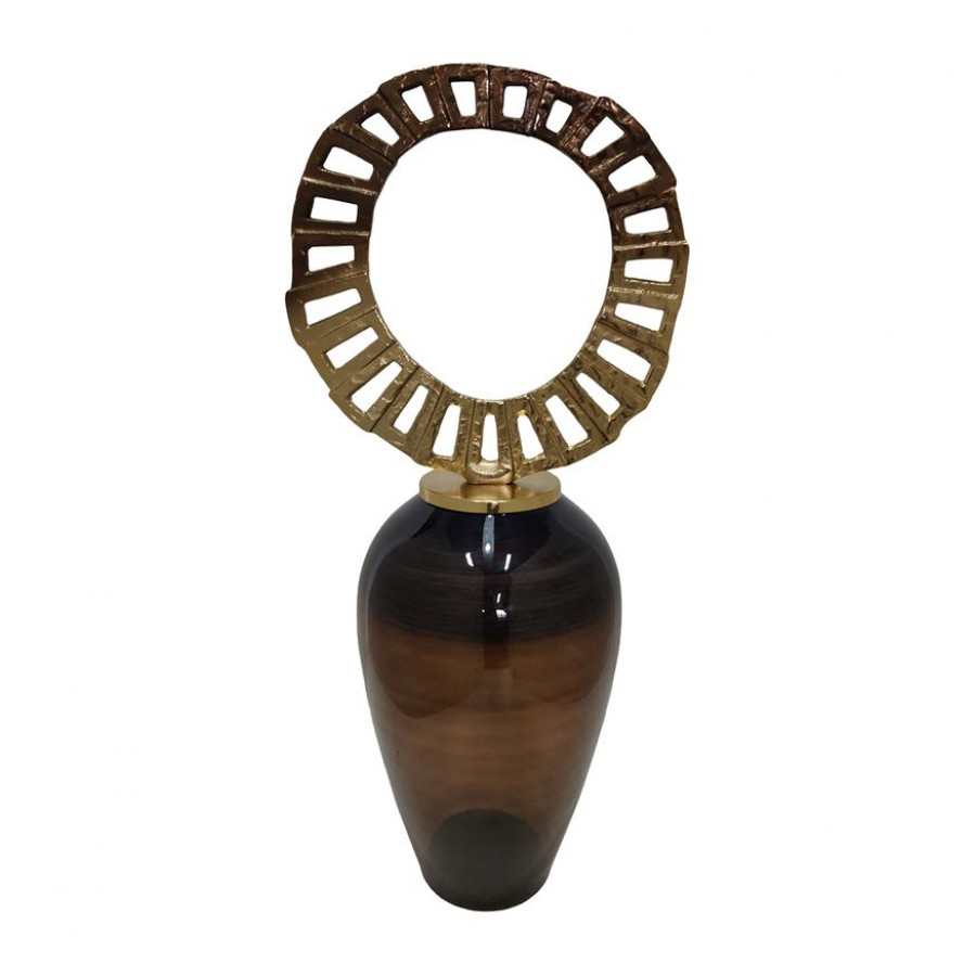 Sagebrook - 31" Glass Vase With Crown Top