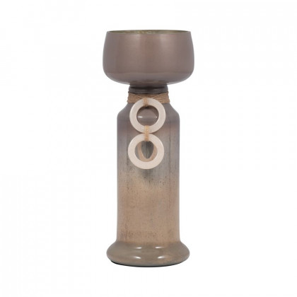 Sagebrook - 13" Glass Decorated Candle Holder