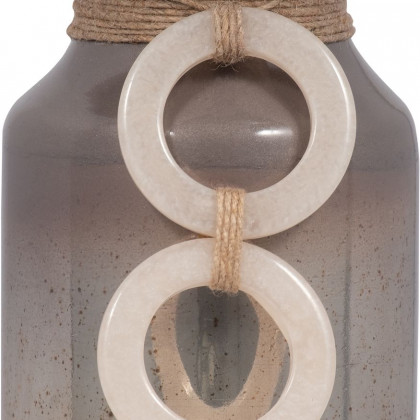 Sagebrook 13" Glass Decorated Candle Holder - Champagne