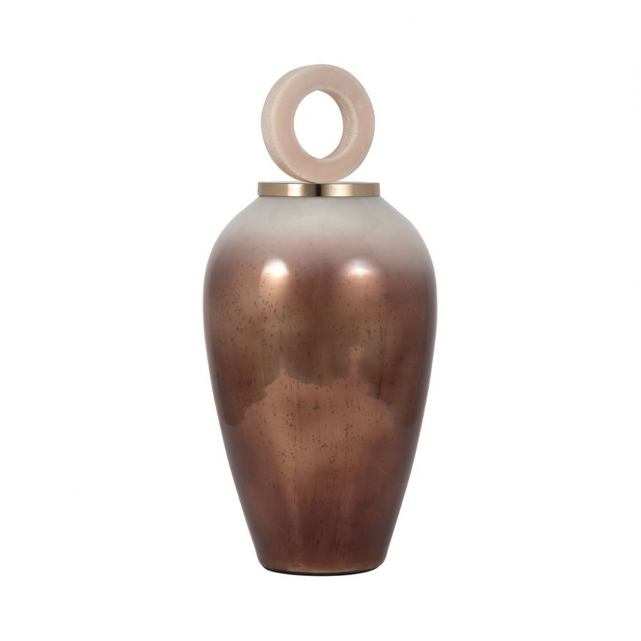 Sagebrook - 22" Glass Vase Round Resin Topper