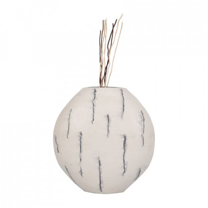 Sagebrook 33" Metal Enameled Round Vase - Distressed White