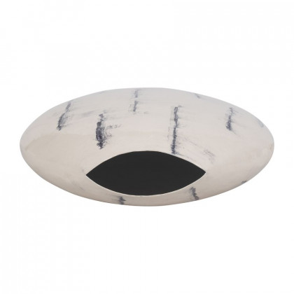 Sagebrook 33" Metal Enameled Round Vase - Distressed White