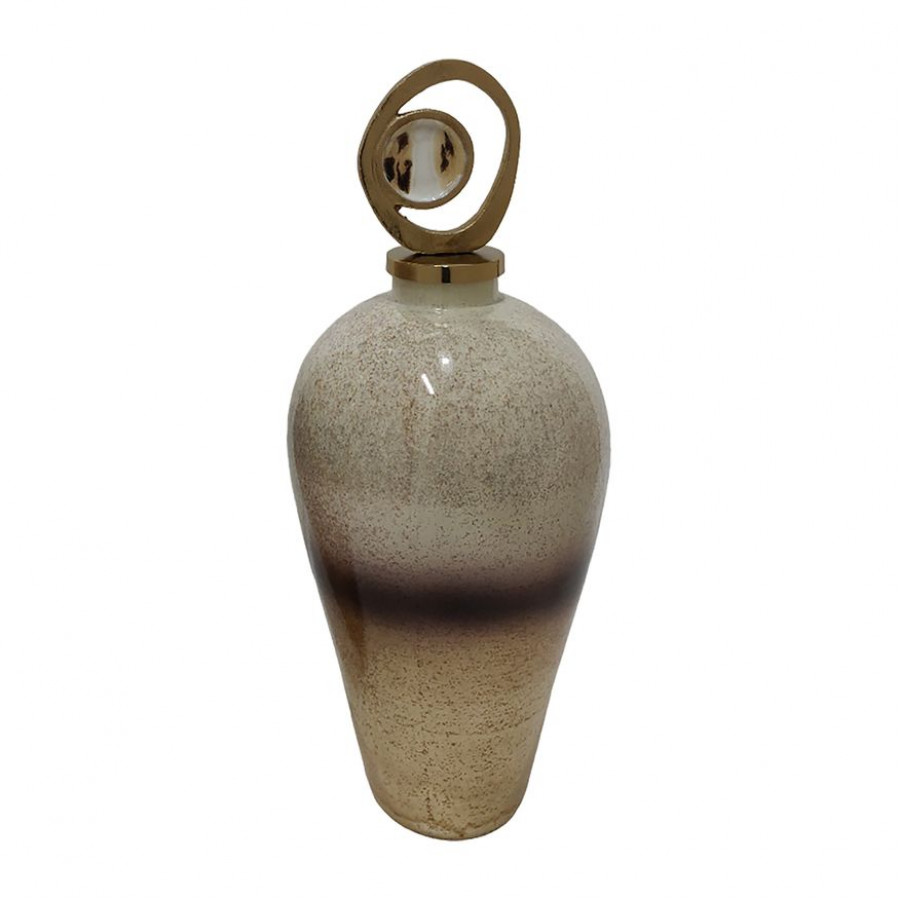 Sagebrook 21" Glass Vase Metal Swirl Topper - 2-tone Bronze
