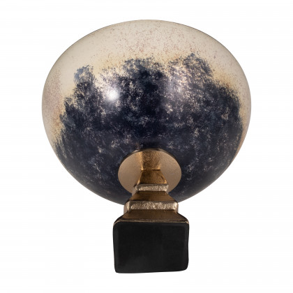 Sagebrook - 11" Glass Bowl with Stand in 2-Tone White