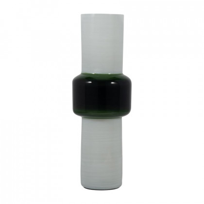 Sagebrook 19" Glass Modern Cylinder Vase - White/Green