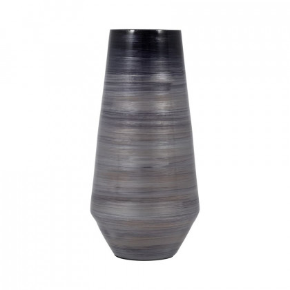 Sagebrook 15" Glass Enameled Vase - Gray/Black