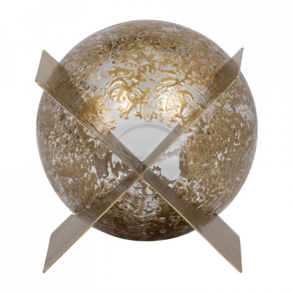 Sagebrook 8" Glass Hurricane Orb - Clear/Gold