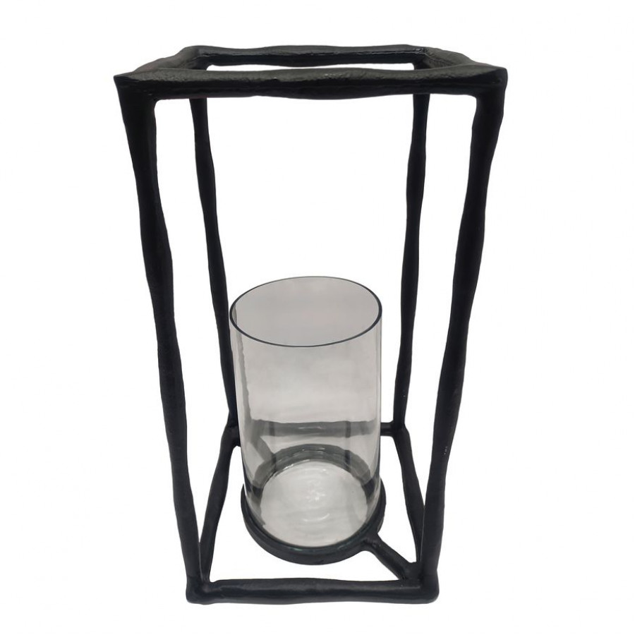 Sagebrook - 12" Metal Open Square Hurricane Holder