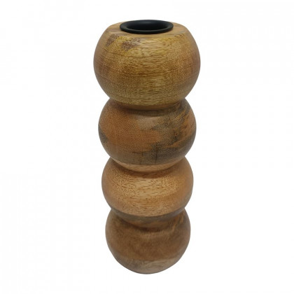 Sagebrook - 7" Wood Ribbed Votive Holder