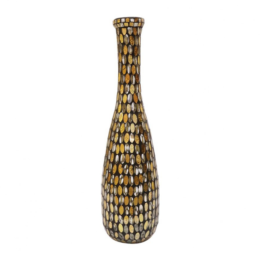 Sagebrook 16" Glass Mosaic Vase - Copper