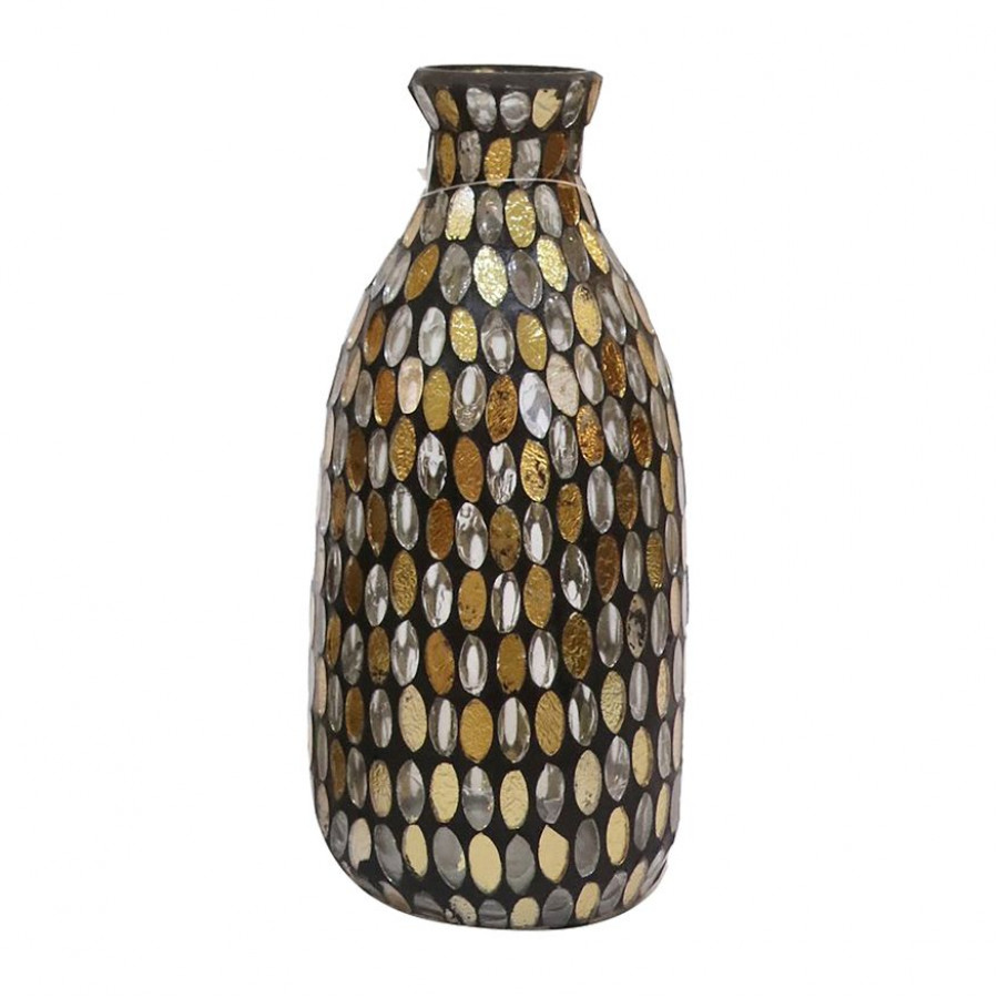 Sagebrook 9" Glass Mosaic Vase - Copper