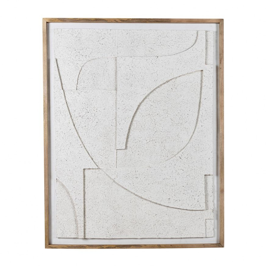 Sagebrook - Paper Mache Wall Art Framed Glass in Off-White