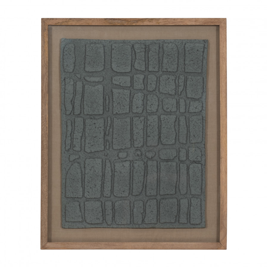 Sagebrook - 28"x35" Paper Mache Wall Art Framed Glass in Dark Gray