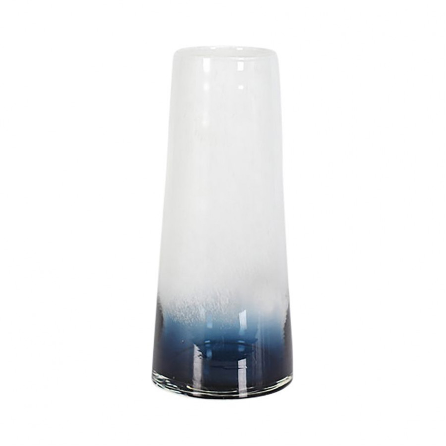 Sagebrook 11" Glass Blue Waters Vase - Blue/White