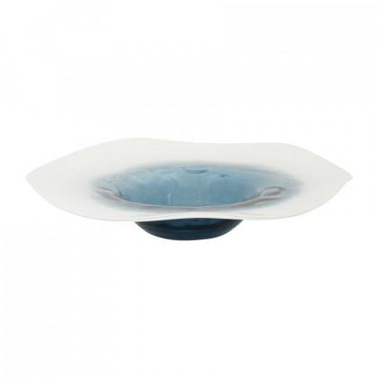 Sagebrook - 12" Glass Blue Waters Bowl in Blue/White