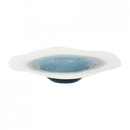 Sagebrook - 12" Glass Blue Waters Bowl in Blue/White