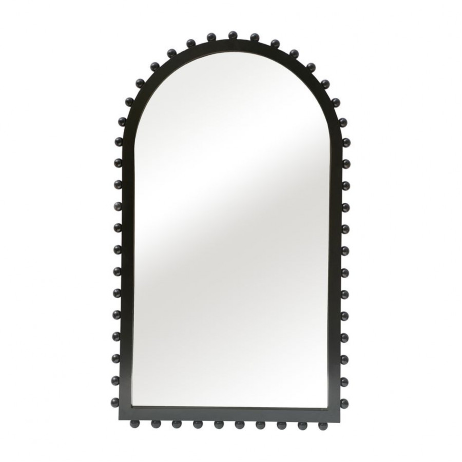 Sagebrook Wood Beaded Arch Mirror - Black