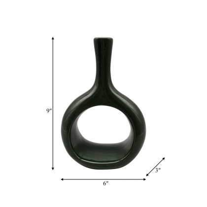 Sagebrook 9" Ceramic Curved Open Cut Out Vase - Green