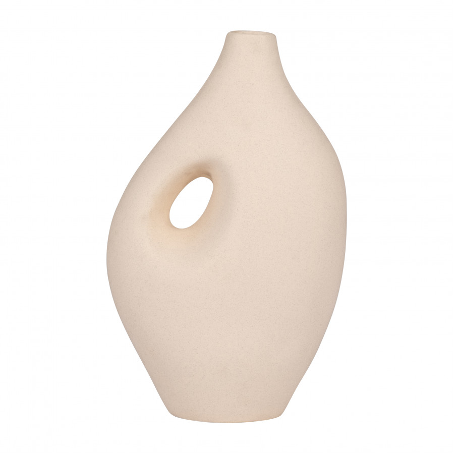 Sagebrook - 12" Ceramic Nomadic Handle Vase in Ivory