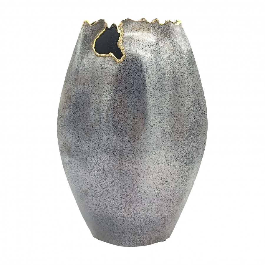 Sagebrook - 14" Metal Chipped Vase in Black