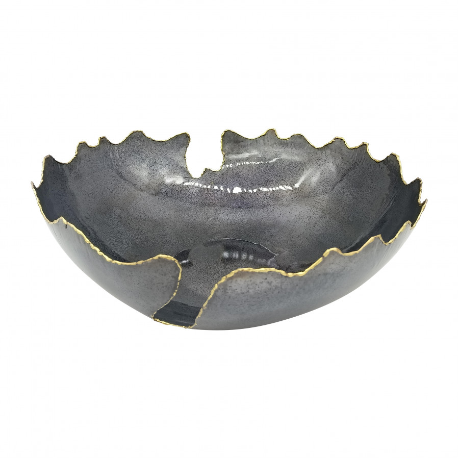 Sagebrook - 12"/15"/18" Metal Chipped Bowls (Set Of 3) in Black