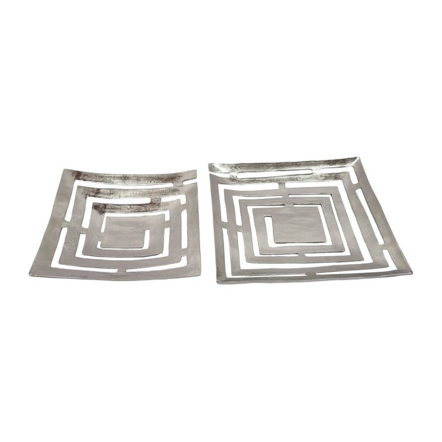 Sagebrook - 14"/17" Metal Cut-out Plates (Set Of 2)