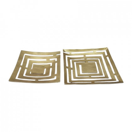 Sagebrook - 14"/17" Metal Cut-out Plates (Set Of 2)