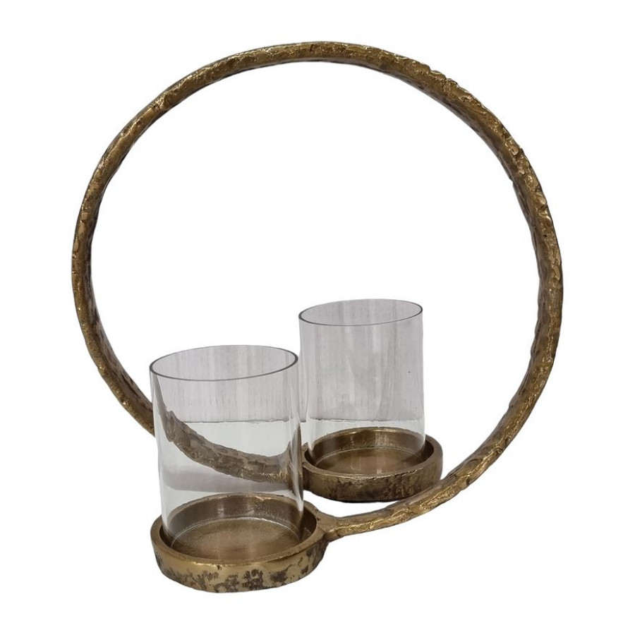 Sagebrook - 11" Metal Double Hurricane Holder