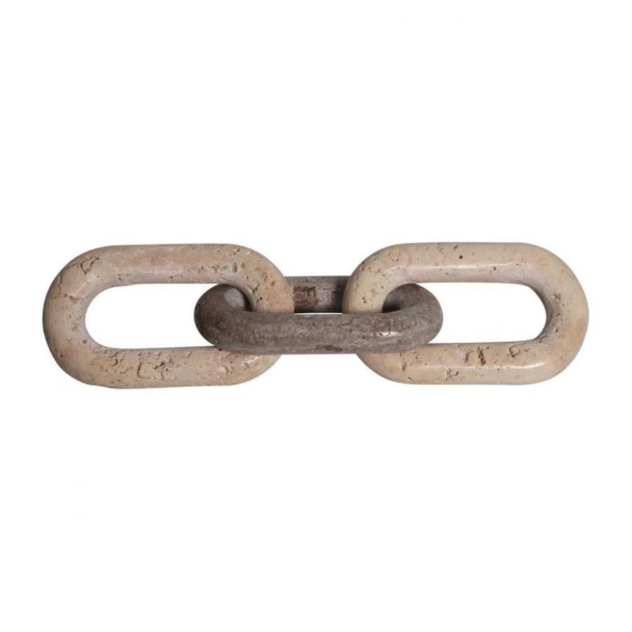 Sagebrook - 12" Marble 3-Chain Links in Beige/Gray