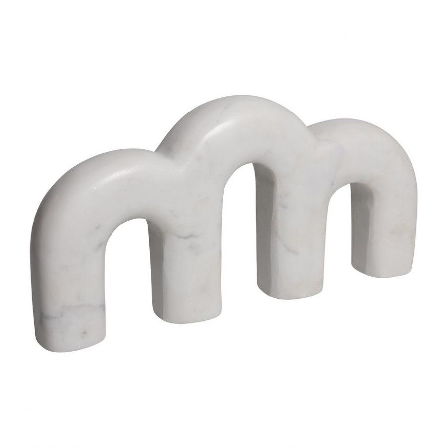 Sagebrook - 14" Marble 3-Horseshoe Table Top Decor in White