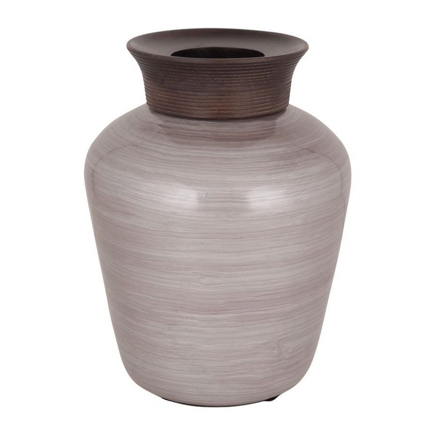 Sagebrook - 16" Glass Wooden Top Vase in Blush