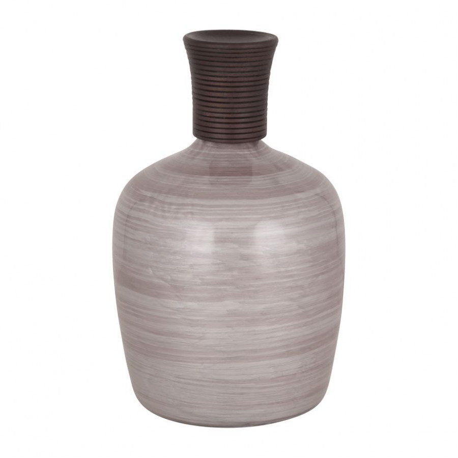 Sagebrook - 16" Glass Wooden Top Vase in Blush