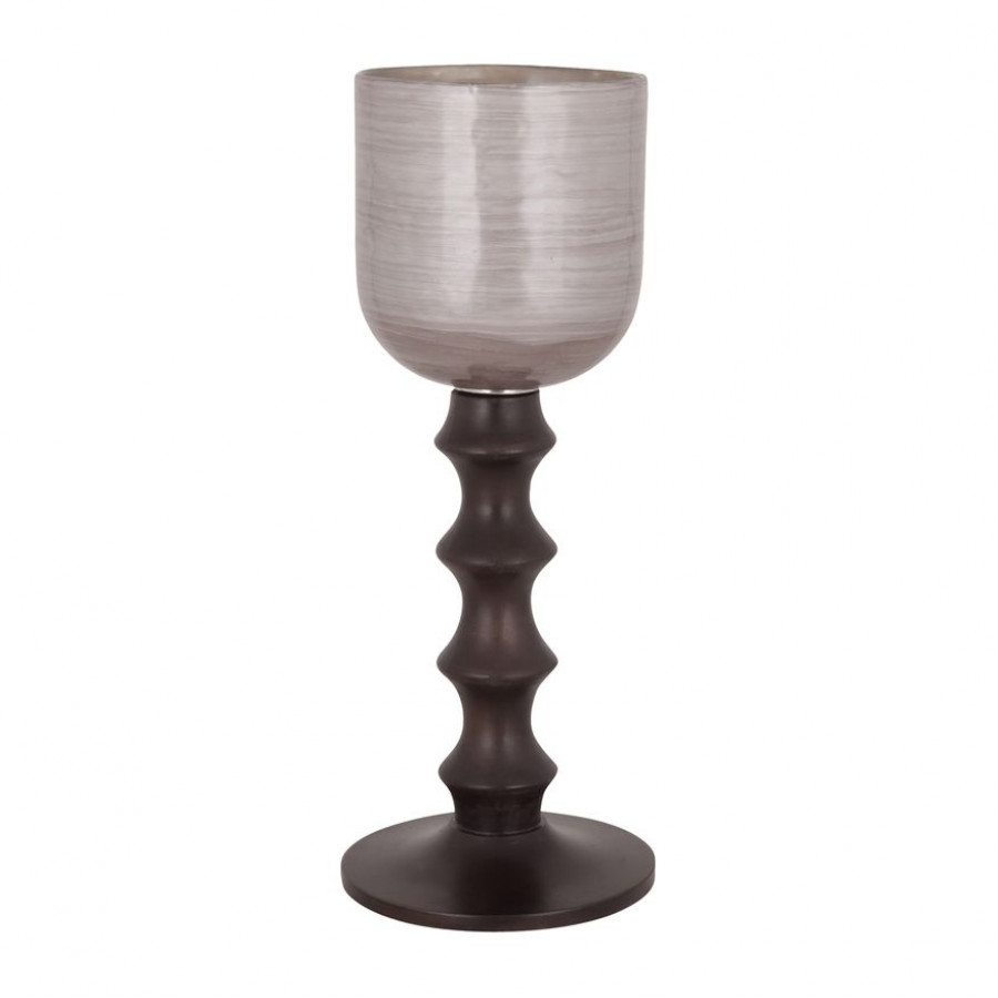 Sagebrook - 20" Glass Wooden Base Hurrican
