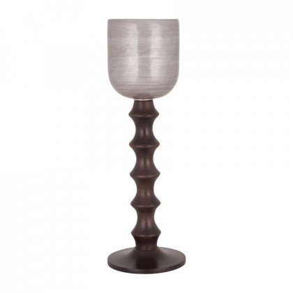 Sagebrook - 13" Glass Vase With Metal Rim