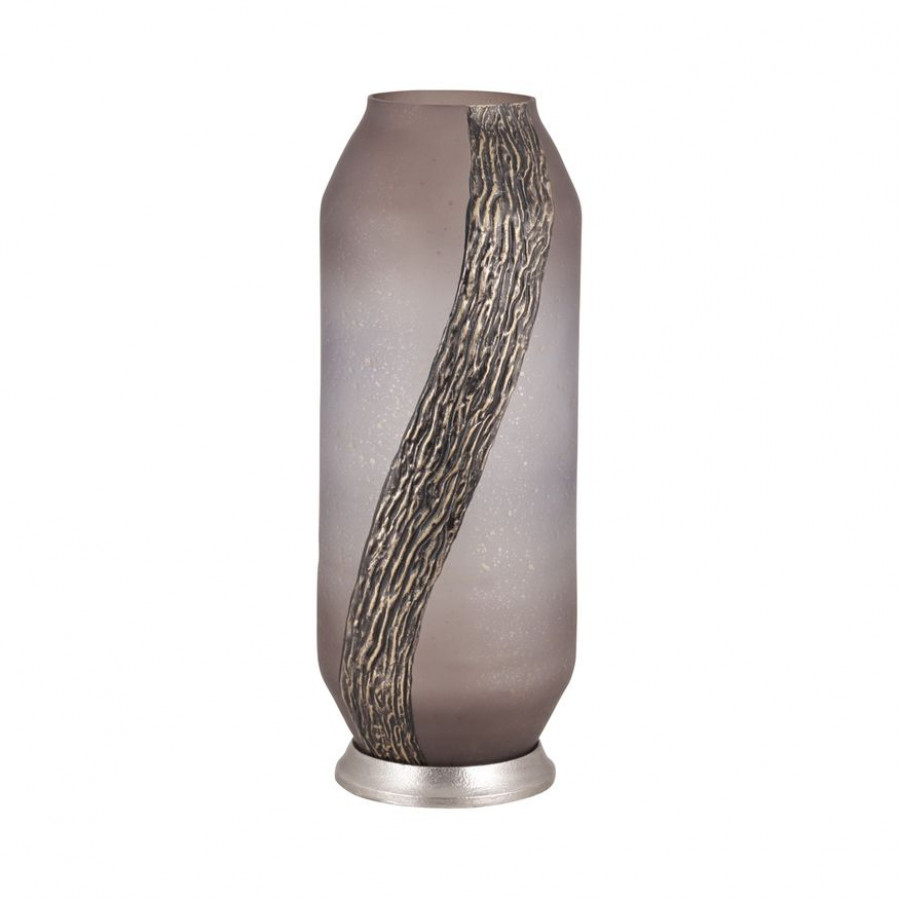 Sagebrook 15" Glass Metallic Detail Vase - Blush