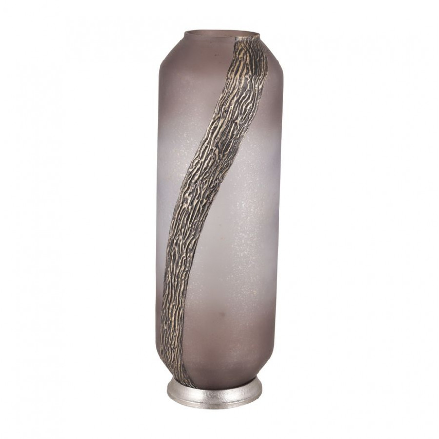 Sagebrook 20" Glass Metallic Detail Vase - Blush