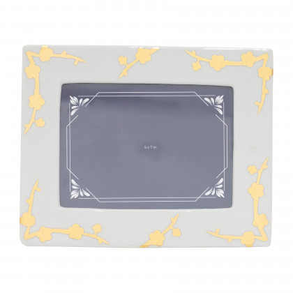 Sagebrook - 4"x6" Ceramic Cherry Blossom Photo Frame