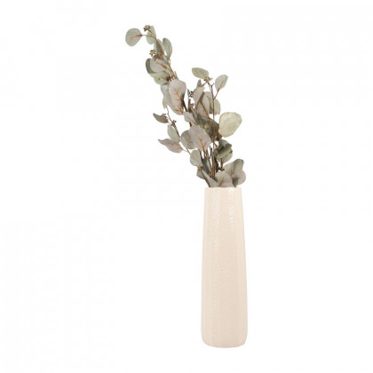 Sagebrook 16" Ceramic Etched Lines Cylinder Vase - Cotton