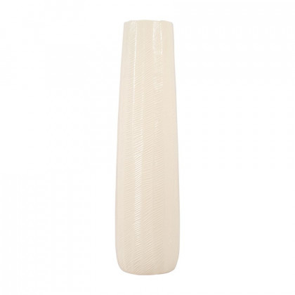 Sagebrook - 12" Ceramic Etched Lines Cylinder Vase
