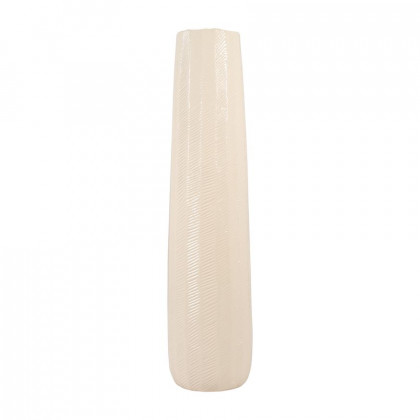 Sagebrook - 12" Ceramic Etched Lines Cylinder Vase