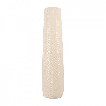 Sagebrook 28" Ceramic Etched Lines Cylinder Vase - Cotton